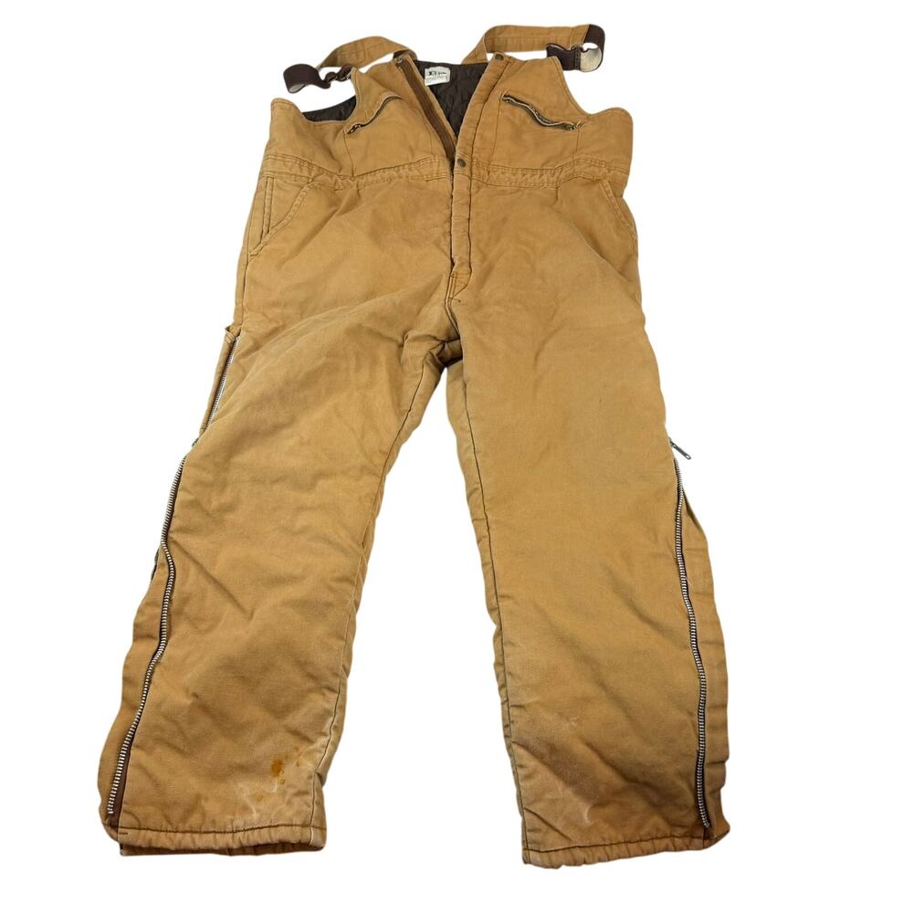 KEY Insulated Bib Overalls 2XL Reg Brown Duck Canvas
